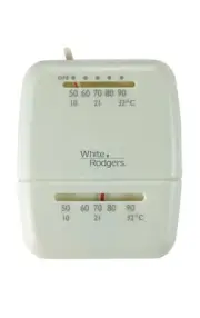 White Rodgers M100 Non-Programmable Thermostat Heating and Cooling Lever White