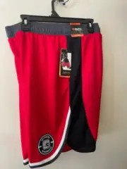 And1 Mens Basketball Gym Workout Shorts L Red Black and White