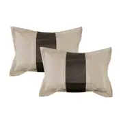 Phase 2 Pair of Studio Faux Suede/Faux Leather Standard Pillowcases 48 x 73 cm