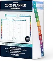 Planner Refills - Planner Refills 2025-2026, July 2025 - Jun 2026, 2 Pages Per Day Daily ＆ Monthly Planners, A5 Planners Inserts, 5.51" x 8.38", Daily Tracker, 7-Hole Punched