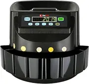 PanTech Australian Coin Counter-Money Coin Counting Machine - High-Speed Coin Sorter, Up to 330 Units/Min – Black Color - LCD Display, Anti-Jam Function, Large Capacity Hopper