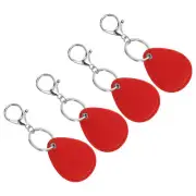 Leather Key Fob, 4pcs PU Leather Key Fobs Key Chain Holder, Red