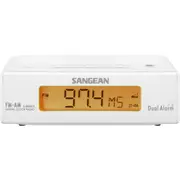 SANGEAN RCR5W Basic AM / FM Bedside Clock Radio - White AM/FM Digital Tuner BASIC AM / FM