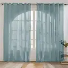 Sheer Blue-Grey Curtains 2 Panels Set, Grommet Airy & Lightweight Elegant Window