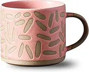 Unique Soup Mug Container Coffee Tea Soup Bowls,Soup Cup with Handle,Ceramic Microwave Safe,Cute Breakfast Bowls for Coffee,Dessert,-Pink-14x10x8.5cm,500ml (Color : Pink, Size : 500ml)