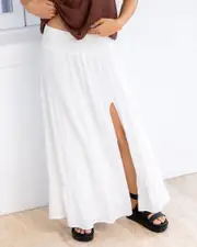 [Mooloola] Mooloola Women's Elowen Maxi Skirt in Cream 0 Cream