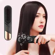 Cordless Hair Straightener Brush - Portable Fast Heating Tangle-Free