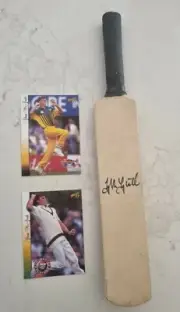 GLENN MCGRATH SIGNED MINI CRICKET BAT + SELECT CARDS AUSTRALIA SHANE WARNE ASHES