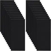 BENECREAT 24Pcs Activated Carbon Air Vent Filters, 25x10cm Black Activated Carbon Pre Filter for Air Purifier, AC, Litter Box, Car, Range Hood, 3mm Thick