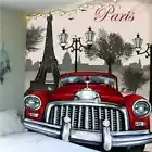 Tower And Cars In Paris 3D Wall Hang Cloth Tapestry Fabric Decorations Decor