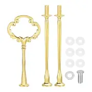 1 Set Cake Tray Stand Handle Plate Hardware, 3-Tiers Mini Sunflower Gold