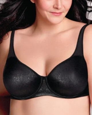 Wonderbra E1105H Underwire Breathable Cups Bra Black Jacquard 36C JH7