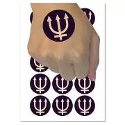 Astronomy Neptune Astrology Planet Symbol Temporary Tattoo Water Resistant Set