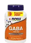 GABA Now Foods, 750mg, 100 Capsules 750 MG Natural Calming Effect