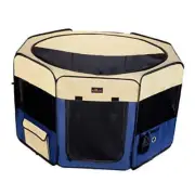 Dog Portable Playpen Exercise Pen for Small & Large Doggie Puppy Medium BLUE