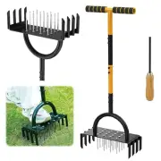 Lawn Aerator Tool 16 Spikes 8 Corer Plug Lawn Aerator Manual Yard Aeration Tools