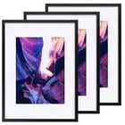 Picture Frames 11x14 Set of 3, Black Large Gallery Wall Frame Set Display Pho...