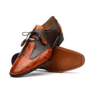 NEW Marco Di Milano Exotic Dress Shoes Real Alligator Leather Anzio Brandy Brown