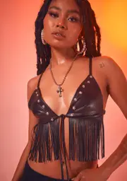 [Poster Grl] Gossip Moves Fringe Bra Top