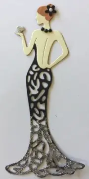 ELEGANT WOMEN PRE-MADE Die-Cut (Approx.5.5"x 2.5")Bride•Prom•Dress •Dancer•Heart