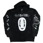 Studio Ghibli Spirited Away Hoodie Mens Small No Face Haku Corduroy Jacket Token