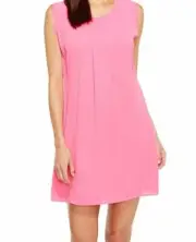 $145 Brigitte Bailey Women's Pink Edith Scallop Sleeve Mini Shift Dress Size M