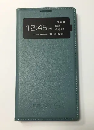 出清 三星 Samsung S4 I9500 免開蓋 開屏 開窗 手機殼 皮套 墨青色