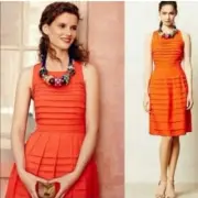 New Anthropologie by Eva Franco, Tangelo Dress, 4, Spicy Orange, $188