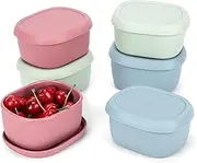 AOEDEO 6 pcs 10 oz Silicone Snack Containers for Kids Small Food Containers with Lids, Fruit Containers for Lunch, Stackable Lunch Containers for Kids, Daycare, School and Travel