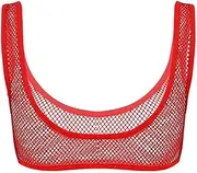 [GRRKDFQ] Women's Erotic, Chemises & Negligees Sling See Through Hollow Fishnet Top