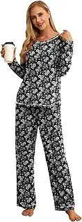 [QIXING] Women's Pyjama Set Long Sleeve Shirt and Long Trousers