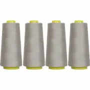 4 BIG CONES GREY SERGER SEWING THREAD 2750 YD TEX 27 40S/2- THREADART