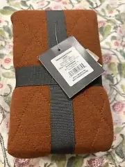 2 NWT Threshold Flannel Quilted Pillow Sham Copper STANDARD Set Of 2