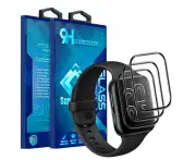 [3 PACK] OPPO Watch 46mm Black Full Cover Tempered Glass Screen Protector Guard