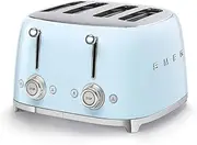 [Smeg] TSF03PBUK 4 Slice Toaster, Extra Wide Slots, 3 pre set programmes, Pastel Blue