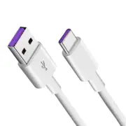 4PC USB Cable Fast Charging Phone 5A Type-C High Speed Data Cables for Samsung Huawei white