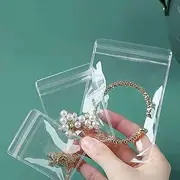 Small Plastic Bags, 100 Pcs Mini Baggies, Clear Plastic Jewelry Thick Self Sealing PVC Zip lock Bags, Resealable Poly Baggies for Pill, Beads, Screws, Packaging (3.9x5.9"）