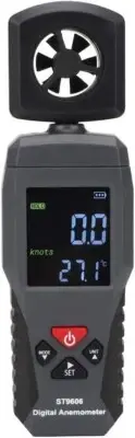 HT605 LCD Digital Anemometer Thermometer Handheld Wind Speed Meter Temperatur...