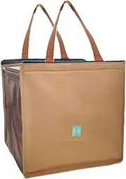 [LKzx] Insulated Reusable Grocery Bags Large Bag, Premium PU Tote Bag Shopping Bags for Travle to Keep Frozen Cold & Hot Food for Beach Picnic Camping ﻿