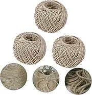 SHINEOFI 3Roll Natural Jute Cord Twine String Rope Durable Twine for DIY Crafts Home Decoration and Gardening Light Brown for Weddings Parties and Creative