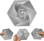 Fractal Fidget Hexagon 3D Spiral Cone Fidget Toy for Adults, Steampunk Whirling Wonder Fidget for Kids and Adults (Style 4)
