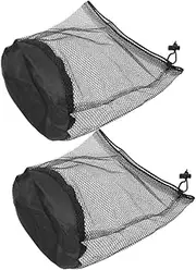 VINTORKY 2Pcs Sports Equipment Storage Bags Lightweight Drawstring Organizer for Gym Beach and Pool Gear Durable Mesh Design for and Protection of Training Supplies