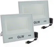 2 Pack 100W LED Flood Lights Outdoor,10000Lm Super Bright Work Light,6000K Dayli