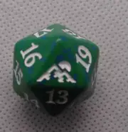 MTG d20 Spindown 20-sided Life Counter die dice Kamigawa: Neon Dynasty Green NEO