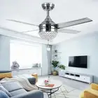 Morpholife Crystal Ceiling Fan with Light Remote Control, Modern LED Chandelier