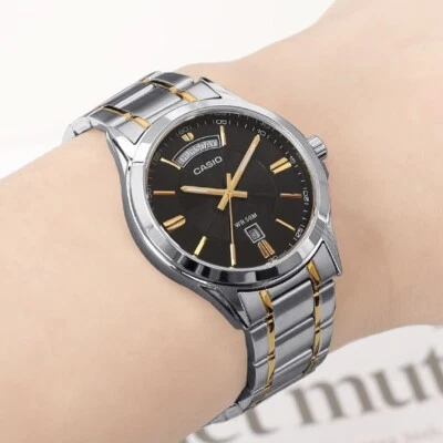 Casio Men Analog Stainless Steel Watch Original New MTP-1381G-1A