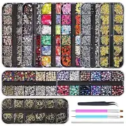9 boxes Nail Rhinestones,Nail Gems Nail Diamonds,Nail Art Studs Nail 9boxes