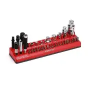 Magnetic 35 Pieces Holes, Organize Adapters, Socket Accessory Holder Red