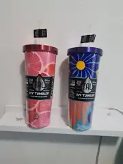 TAL Stainless Double Wall Ivy Tumbler With Straw 24 fl Oz Keeps Cold, Set Of 2++