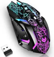 Rechargeable Wireless Gaming Mouse with Adjustable DPI and Long Battery Life
